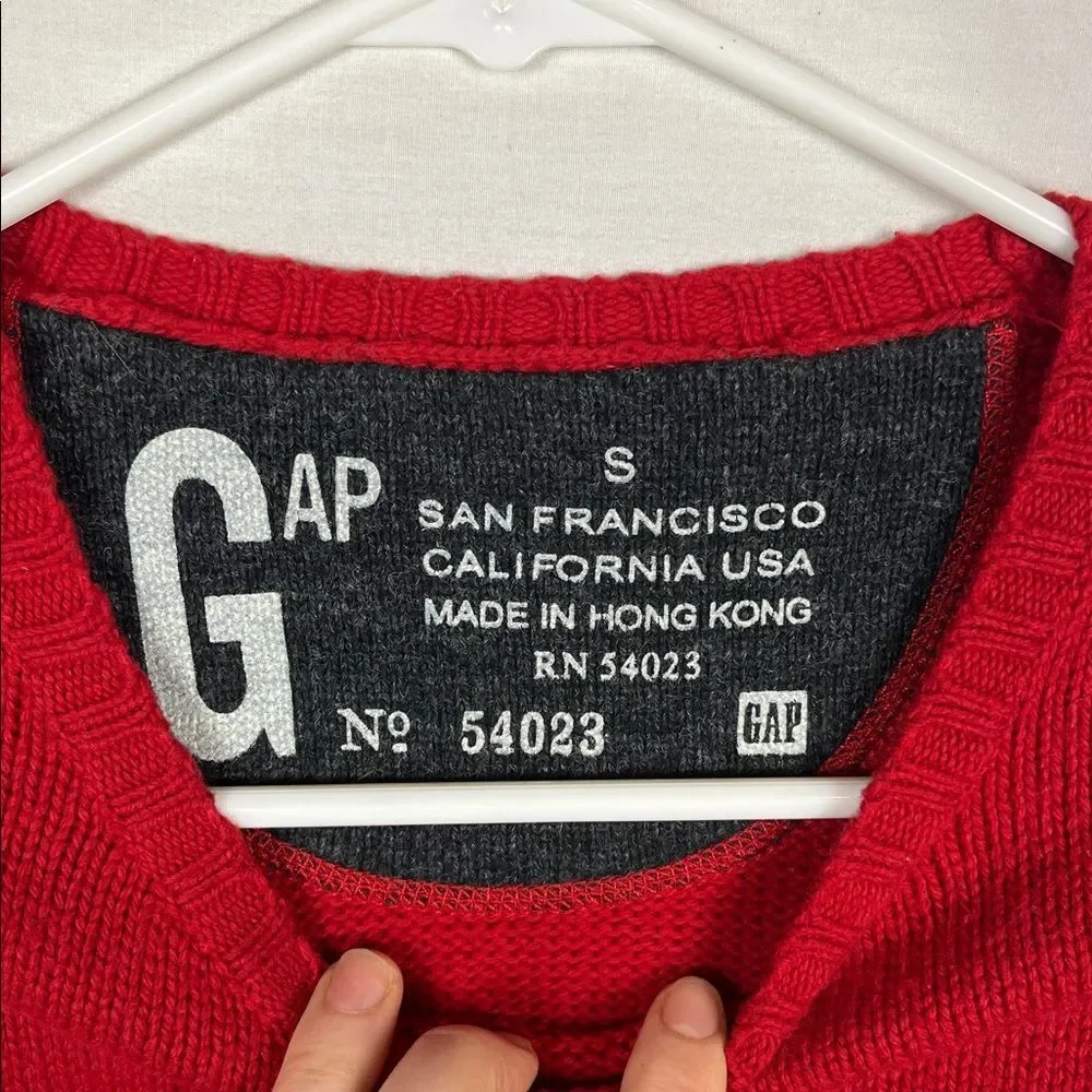 Vintage Y2K Gap Red Knit Wool Blend Sweater